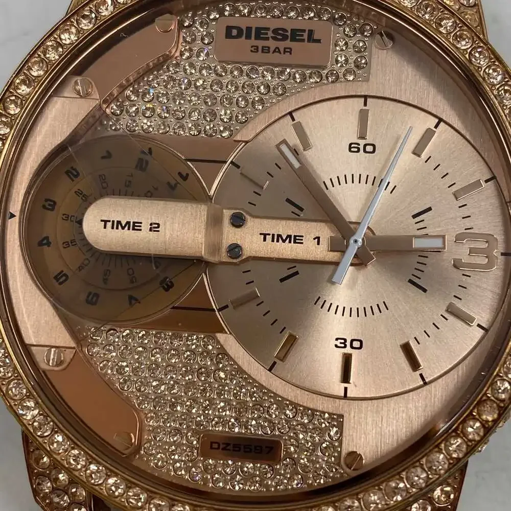 Diesel Rose Gold 3Bar Mini Daddy Jeweled Watch | OS Regular
